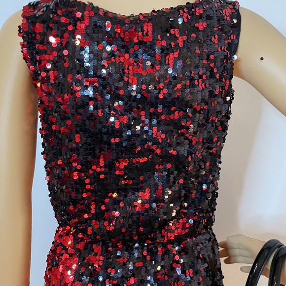❌ SOLD! U.SA. Black and red sequin, cowl mini dress - Picture 8 of 8